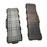 Caja de pistola de plástico impermeable, caja de herramientas de inserción de espuma, carro