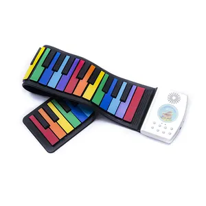 digitale piano muziekinstrument Suppliers-Huasky Piano 49 Key Roll Up Piano Muziek Speelgoed Muziekinstrumenten Voor Kinderen