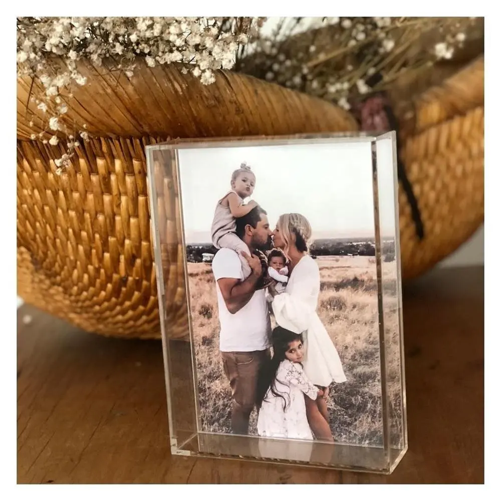 Atacado Personalizado Moda Retangular Claro Acrílico Sombra Caixa Quadro Perspex Casamento Photo Frame