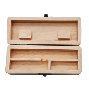 Wood Stash Box With Rolling Tray Natural Handmade Wooden Tobacco and Herbal Storage Box