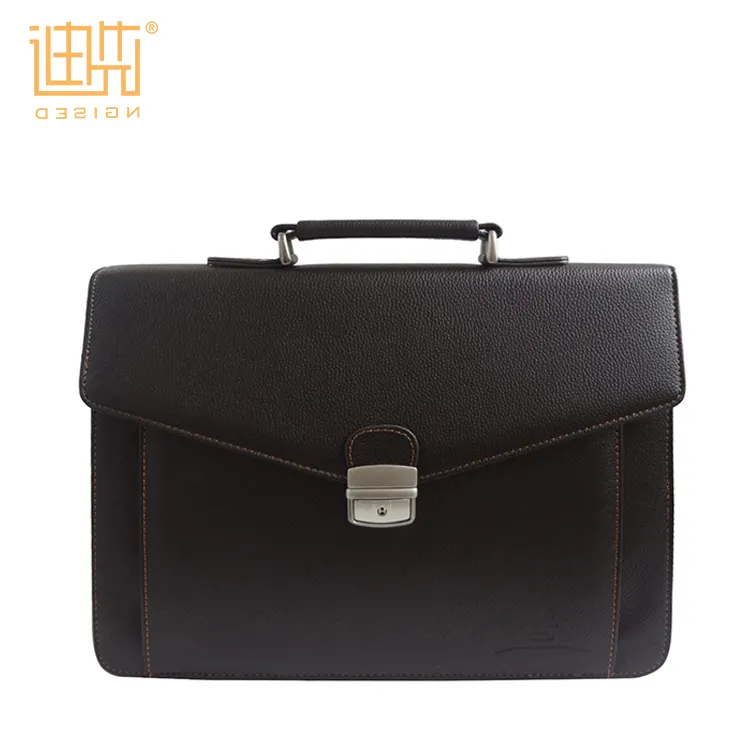 Custom brand logo men pu leather black lawyer bag Business Briefcase