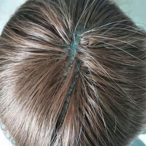 Produtos novos feitos sob encomenda 5 polegadas * 5 polegadas cheio handtied sistema de integração de cabelo perucas - Product Image 6