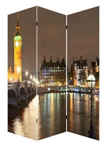 Biombo tabique <span class=keywords><strong>London</strong></span> city blanco y Negro imágenes impresión de la lona para la decoración del hogar arte trabajo precio barato - Product Image 3