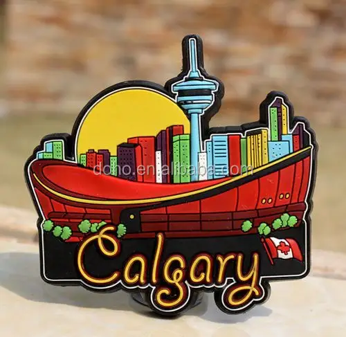 Vendita caldo Calgary frigorifero magnetico calendario, Personalizzato SOUVENIR TURISTICI Gomma MAGNETE FRIGO --- DH20724