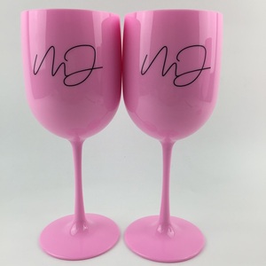 Bicchiere da Champagne in Policarbonato Rosa da 500ml per Bar e Feste con Logo Stampato - Product Image 1