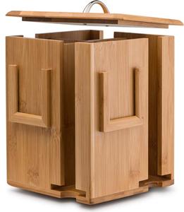 Organizador de Té de Bambú con 4 Compartimentos, <span class=keywords><strong>Caja</strong></span> de Almacenamiento de Bolsitas de Té de Madera, Cajas y Contenedores de Almacenamiento, Cartón Ecológico Cuadrado - Product Image 2