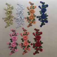 Patch Bordir Bunga Mawar Merah 3D untuk Dekorasi Pakaian Jahit