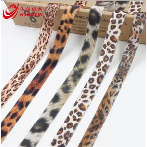 6mm-38mm Zebra baskı leopar baskı kadife şeritler bağlama en popüler jakarlı grogren dokuma