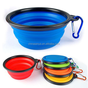 Tigela de alimentação dobrável para animais, portátil, cão, gato, viagem, acampamento, alimentador de água com gancho - Product Image 4