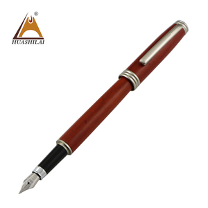 Kits de pluma cromada chapada en cartucho de tinta suave, pluma estilográfica de caligrafía elegante torneado de madera, pluma estilográfica ecológica hecha a mano de madera - Product Image 2