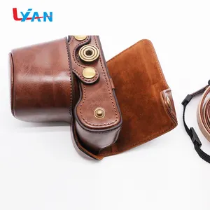 Vintage de calidad, personalizados, unisex video de lona de cuero elegante bolsa cámara dslr cámara compacta bolsa de hombro dslr