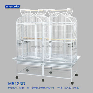 Jaula Doble Grande y Resistente de Acero Inoxidable para Pájaros, Jaula para Loros, Aviario con Divisor M5123D - Product Image 1