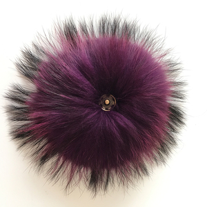 Vente en gros de pompons détachables en fourrure de renard pelucheux à encliqueter boule de fourrure de raton laveur pour bonnet, chapeaux, accessoires de vêtement en peau - Product Image 3