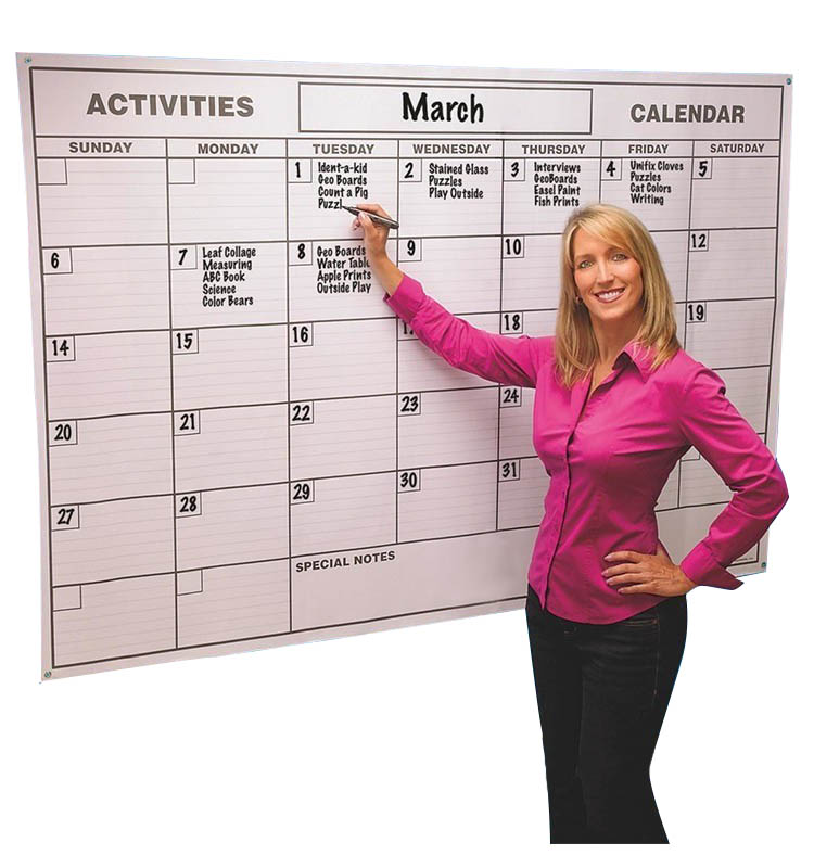 Гигантский Большой чистый многоразовый одномесячный сухий стираемый ламинированный ежемесячный настенный календарь