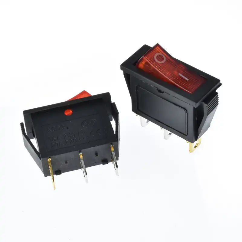 Interruttore di alimentazione 3 pin/2 quosition con Indicatore LED rosso luce 32*14mm 6A/10A 250VAC on/off interruttore A Bilanciere KCD3