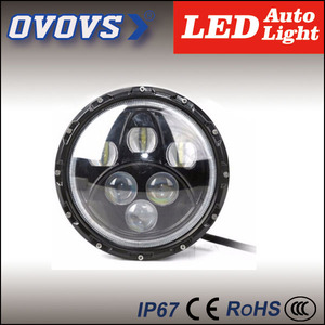OVOVS Alta-baja <span class=keywords><strong>luz</strong></span> <span class=keywords><strong>de</strong></span> la cabeza 7 pulgadas 60 W drl <span class=keywords><strong>angel</strong></span> eyes faros <span class=keywords><strong>de</strong></span> halo anillo 4D - Product Image 2