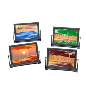 Decorazione per la Casa, Paesaggio in Vetro 3D Dinamico con Sabbia Fluida in Movimento, Clessidra Artistica con Effetto Cinematografico - Product Image 6