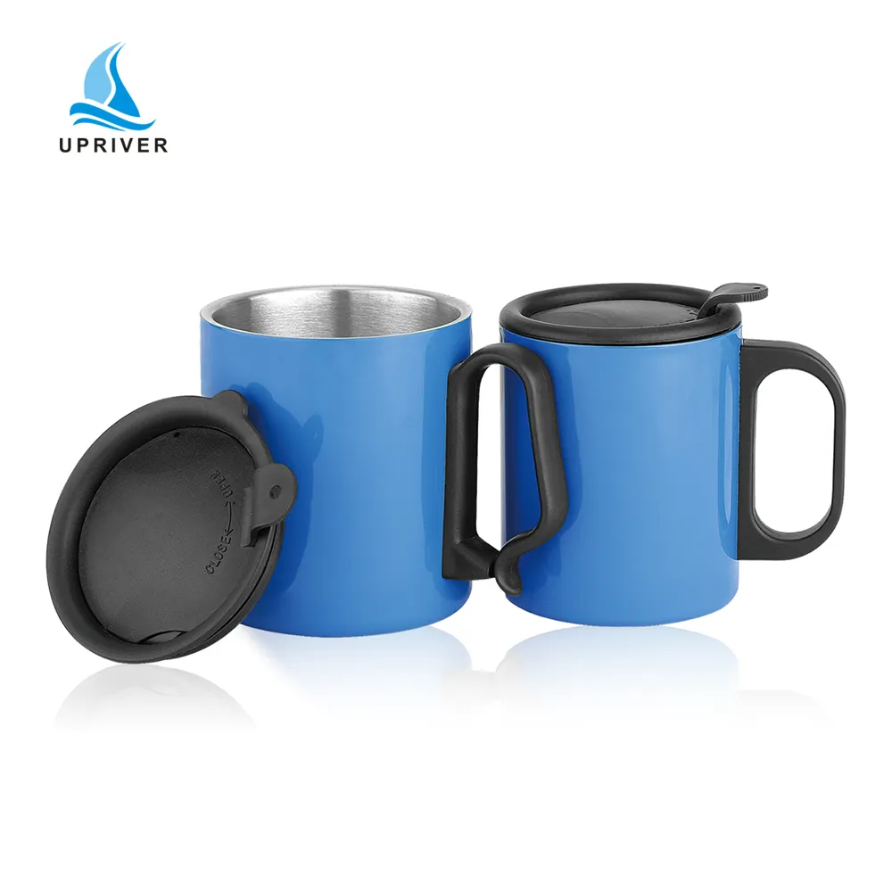 Beau Cadeau 220ml / 300ml Personnalisé Drôle Tasse à Café En Acier Inoxydable avec Poignée Tasse de Camping