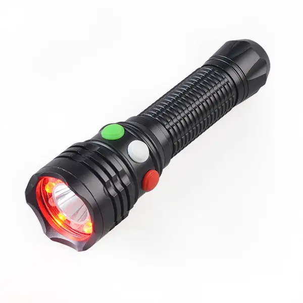 Q5 LED Red Green White LED Torch Rechargeable Railway Signal Flashlight