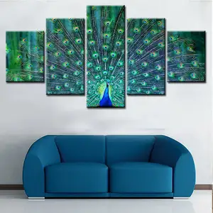 Pintura de animais abstrata sem moldura, 5 painéis de parede impressos, pintura de animais moderna, imagem, decoração de casa, imagens em tela para quarto