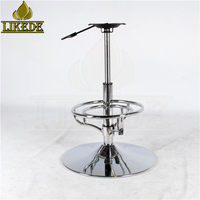 Tabouret de bar tournant réglable en hauteur avec repose-pieds en métal, fer et acier chromé
