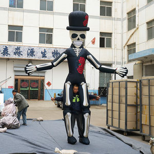 Halloween Parade Inflatable เดินมนุษย์ Skull หัว City Parade Inflatable แสง Backing โครงกระดูกมนุษย์หุ่น - Product Image 2
