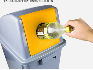 Vente en gros <span class=keywords><strong>60</strong></span> <span class=keywords><strong>litres</strong></span> poubelle sur pied en plastique poubelle extérieure pour parc mobile bouteille classée poubelle rectangulaire - Product Image 3