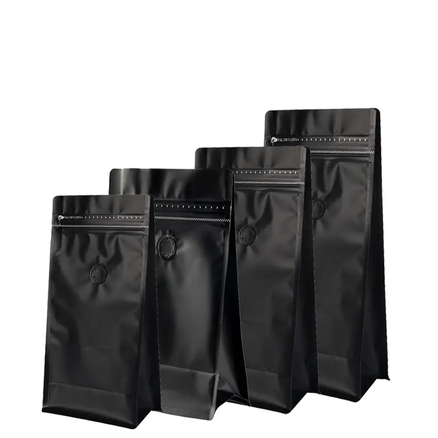 Bolsa de café de fondo plano con valvular de aire, bolsa de papel de aluminio 117 #