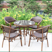 Fauteuils de restaurant en rotin tressé avec cadre en aluminium Uplion, fauteuil de bar bistrot pour café