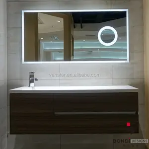 Juego de tocador de baño moderno de doble lavabo, muebles de gabinete de baño