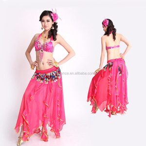 Conjunto Roupa Traje Dança do Ventre Sutiã Top Belt <span class=keywords><strong>Hip</strong></span> <span class=keywords><strong>Scarf</strong></span> Saia Set Bollywood Carnaval - Product Image 2