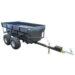 1.5T hydraulic tipping timber trailer atv,towable log trailer with grapple,trailer with crane