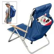 Складной пляжный стул с сумкой на спине и мягкими лямками