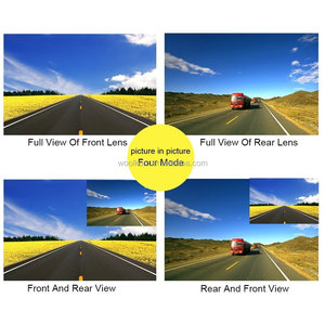 Espejo retrovisor de doble lente para coche, 1080P, 4,3 pulgadas, <span class=keywords><strong>LCD</strong></span>, 140, gran angular, caja negra, grabador de vídeo, conducción en cámara de salpicadero - Product Image 3