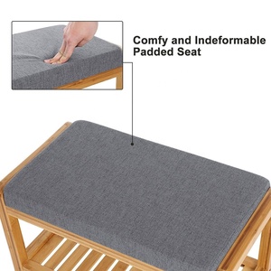 100% naturale di Legno di Bambù Scarpe Outdoor Cremagliera <span class=keywords><strong>Panca</strong></span> <span class=keywords><strong>Con</strong></span> Sedile per la casa - Product Image 6