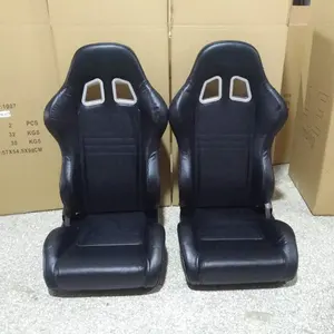 JBR1007 Tất Cả Màu Đen PVC Da Racing Seat Đối Với Phổ Ô Tô Racing Sử Dụng Car Seat Bìa Xe Tải Chỗ Ngồi Với Thanh Trượt