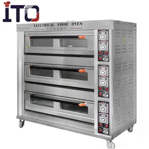 좋은 품질 상업적인 빵 기계 빵집을 위한 전기 피자 오븐 380 V 전기 갑판 오븐