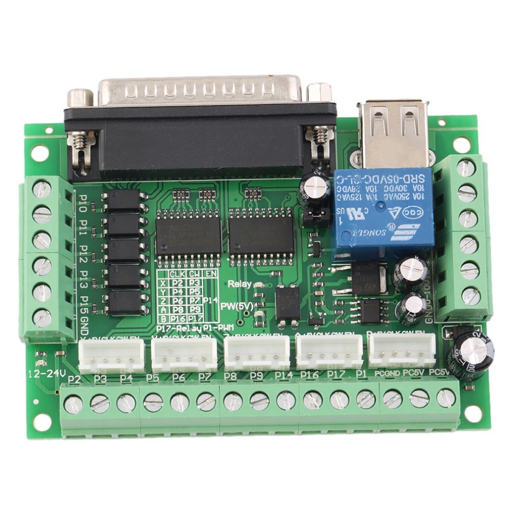 Direct Manufacturer Hot Sale 5 Axis CNC Interface Adapter Breakout Board For Stepper Motor Driver Mach3 With USB Cable