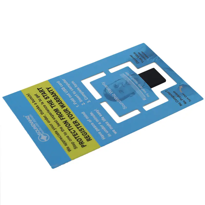 Piatto di vibrazione della carta di carta di credito USB webkey, digitale completa di colori di stampa di carta usb web chiave di business carta webkey