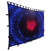 P18cm P20cm Esnek LED Video Perde Kumaş Ekran Görüntüsü DMX512 Işın Lambaları IP54 Dereceli RGB Duvar Arka Plan Aydınlatması için