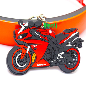 Hoge Kwaliteit Aangepaste Motorfiets Vorm Logo Ontwerp Pvc Sleutelhanger 2d/3d Logo Siliconen Rubber Sleutel Tag Voor Promotie