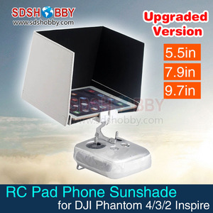 5.5in Smartphone sombrilla 7.9in 9.7in iPad Tablet Pad Sunshade Sun Hood para <span class=keywords><strong>DJI</strong></span> Inspire <span class=keywords><strong>Phantom</strong></span> <span class=keywords><strong>4</strong></span>/<span class=keywords><strong>PRO</strong></span> <span class=keywords><strong>v2</strong></span>.0/3/2 - Product Image 2