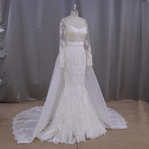 AK026 Date designer saris images robe de <span class=keywords><strong>mariée</strong></span> illusion cou robe de <span class=keywords><strong>mariée</strong></span> avec manches longues - Product Image 1