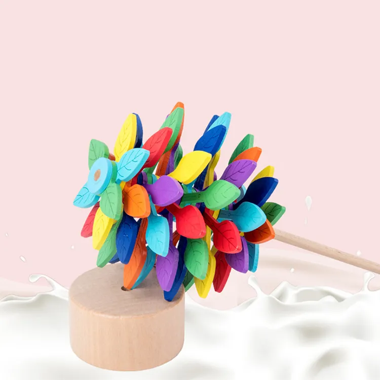 Pädagogische Holz Rotary Lollipop Fibonacci Nummer Bar Zauberstab Stress Relief Spin Toy