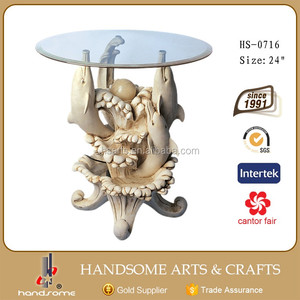 Sublimazione resina in piedi di vetro tavola rotonda artigianale tavolo da <span class=keywords><strong>caffè</strong></span> Anime animale scultura modelli di pittura artigianato decorativo - Product Image 6
