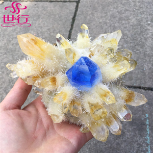 Cluster di <span class=keywords><strong>Quarzo</strong></span> <span class=keywords><strong>Citrino</strong></span> Verde/Giallo, Cristallo Fantasma per Decorazione d'Interni - Product Image 6