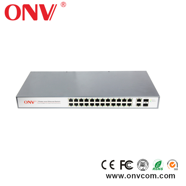 ONV 24*10/100M Ethernet +2*1000M Combo TP/SFP 24 Port Poe Switch