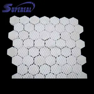 AF 20 Mm High Alumina Wear Resistant Ceramic Hexagonal Mosaic Tiles For Ceramic Lining Sheet