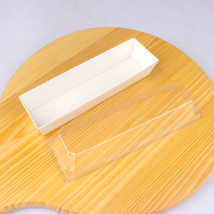 Cajas de embalaje Blanco/Bandeja Kraft <span class=keywords><strong>Papel</strong></span> de <span class=keywords><strong>pan</strong></span> cuadrado con tapa de plástico Bakest Cartón desechable Bandeja de comida de cartón blanco - Product Image 6