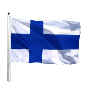wholesale free sample customized logo Finland and white flag of the blue cross